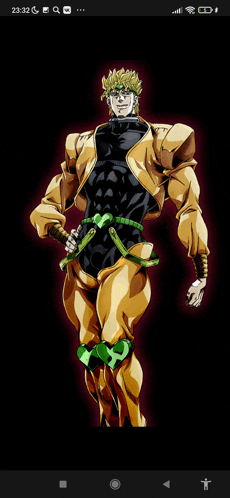 a picture of dio from jojo 's bizarre adventure on a phone screen