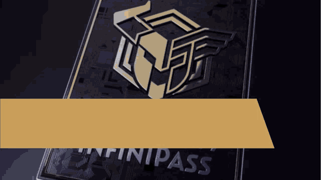 a card that says ' infinipass ' on it in gold