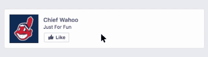 a facebook page for chief wahoo has a thumbs up button