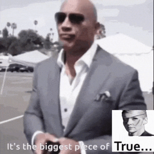 a man in a suit and sunglasses says it 's the biggest piece of true ..