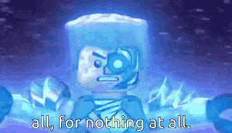 a pixel art of a ninjago character says all for nothing at all .