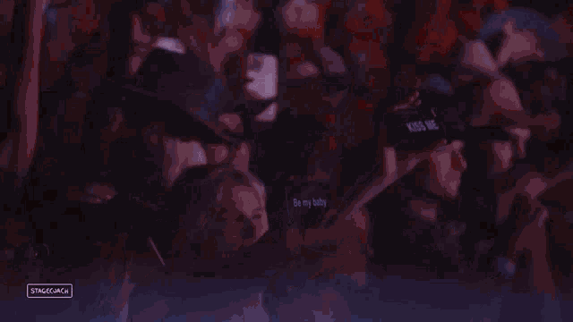 a crowd of people at a concert with the word stagejack on the bottom right