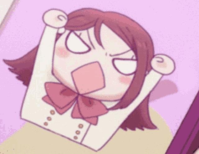a cartoon of a girl with an angry face