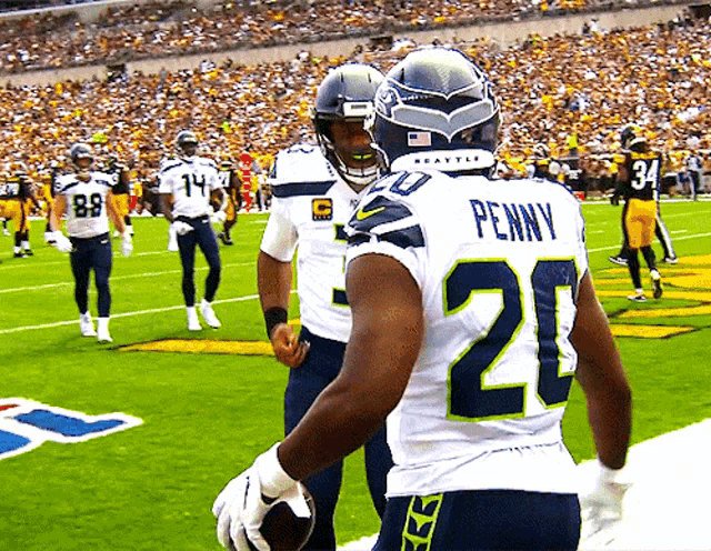 a football player with the name penny on his back