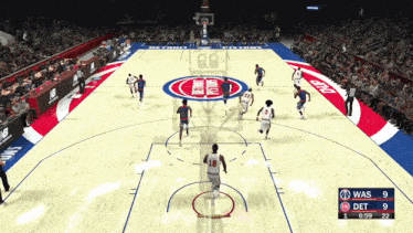 a basketball game is being played between the pistons and was