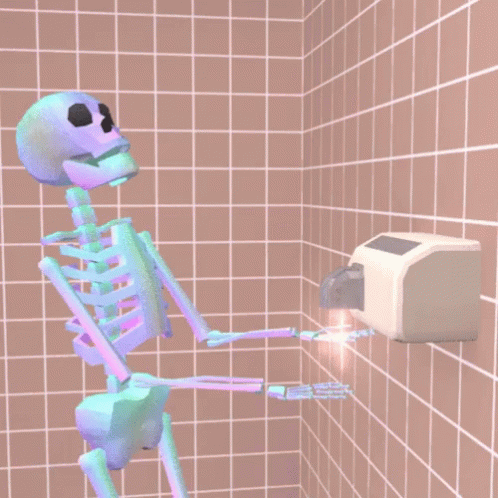 Skeleton Bathroom GIF