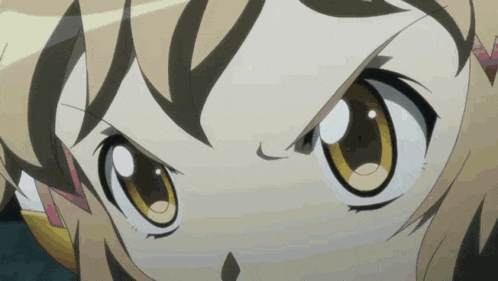 a close up of a cartoon character 's face with a very angry look on her face