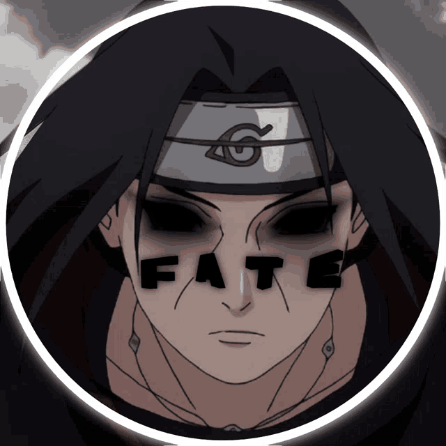 a picture of a cartoon character with the word fate on his face