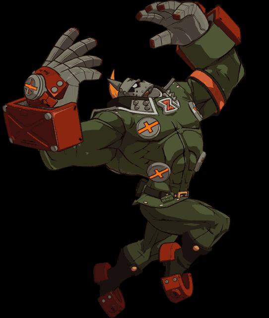 a cartoon character with a cross on his belt