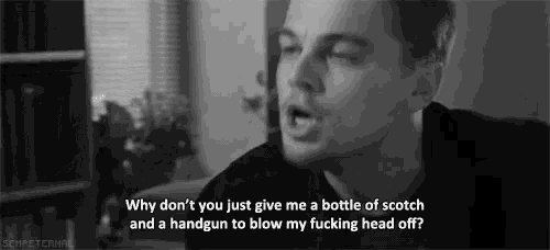 a black and white photo of a man saying why don 't you