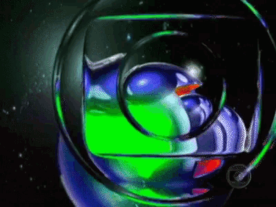 a green circle with a blue circle around it