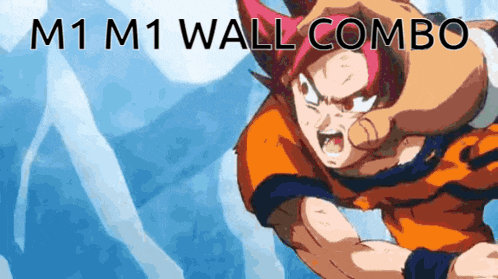 a cartoon character with the words m1 m1 wall combo