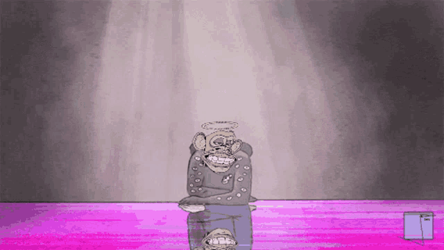 a cartoon of a monkey with a halo around his head