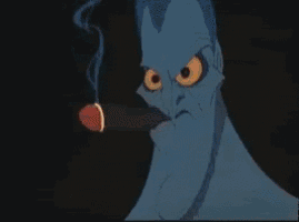 a close up of a cartoon character 's face with a hot dog in his mouth .