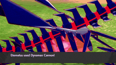 a screenshot of a video game with the words eternatus used dynamax cannon