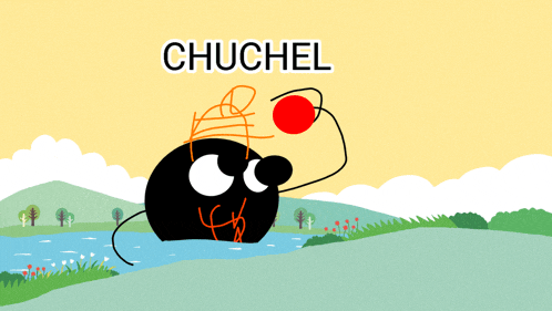 a cartoon character with the name chuchel on the top