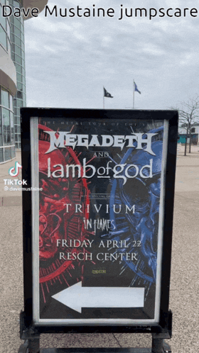 a megadeth and lamb of god trivium in flames poster
