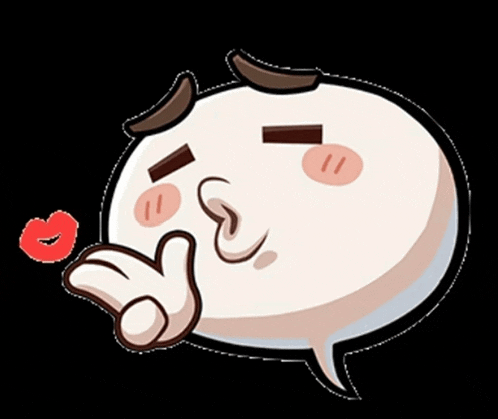 a cartoon character blowing a kiss with a red lipstick