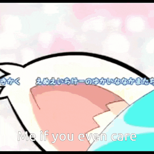 a cartoon character holding a bell with the words me if you even care