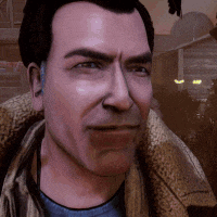 a man with a serious look on his face