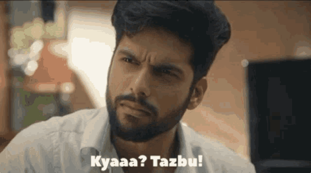 a man with a beard says kyaaa? tazbu