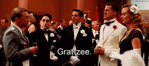 Inglorious Basterds Gratzee GIF - Inglorious Basterds Gratzee Brad Pitt GIFs