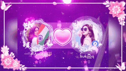 a purple background with two pictures of a woman and the name sukoon on it