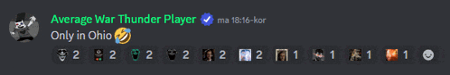 average war thunder player only in ohio is displayed