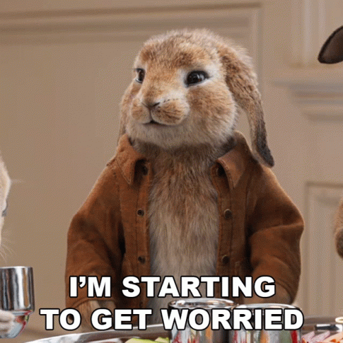 Im Starting To Get Worried Benjamin Bunny GIF - Im Starting To Get Worried Benjamin Bunny Peter Rabbit2the Runaway GIFs