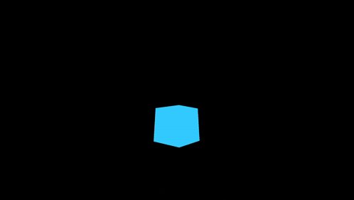 a blue cube is appearing in the dark