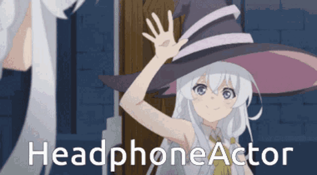 a picture of a witch with the words " headphone actor " on the bottom