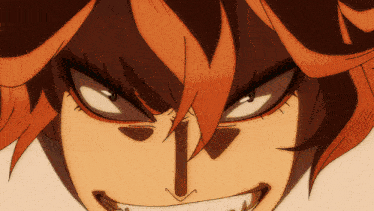a close up of a cartoon character 's face with an angry look on his face