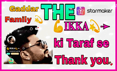 a poster with a man 's face and the words " the akka ki taraf se thank you "
