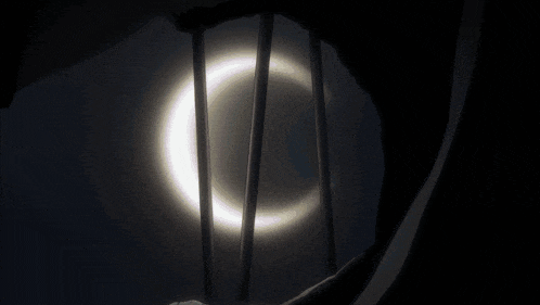 the sun is visible through the bars of a staircase