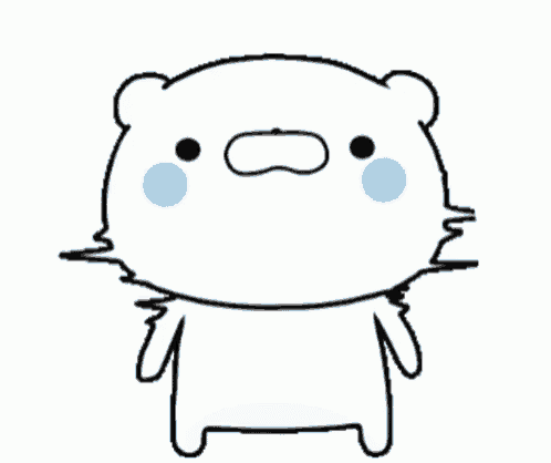 a drawing of a bear with a blue eye