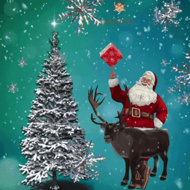 Santa Claus Reindeer GIF - Santa Claus Reindeer Christmas GIFs
