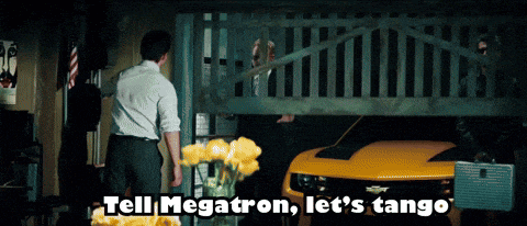a man standing in front of a fence with the words tell megatron let 's tango