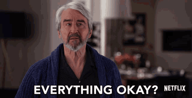 a man in a blue robe says everything okay