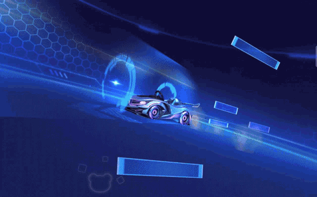 an animated image of a futuristic car with the letter p on the front