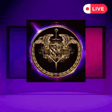an angel warriors family logo with a live button