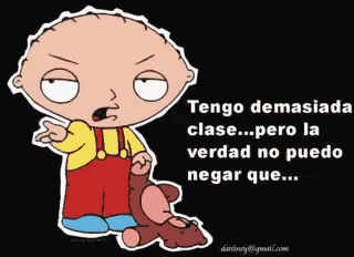 a cartoon character says tengo demasiada clase pero la verdad no puedo negar que ...
