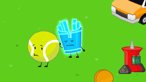 a cartoon drawing of a tennis ball with a crown on it