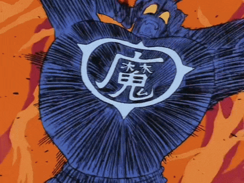 a cartoon drawing of a blue monster with chinese writing on it