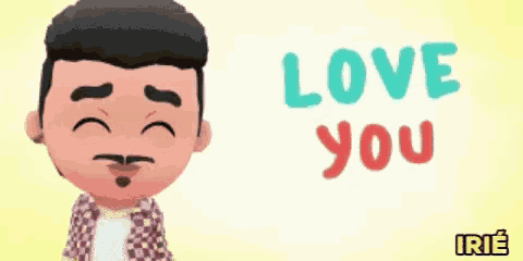 a man with a mustache is blowing a kiss and says love you