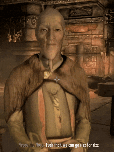 a video game character says " nepos the nose "