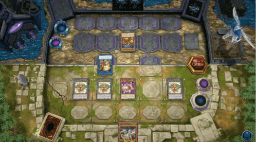 an aerial view of a board game with a red circle that says ' of fire ' on it