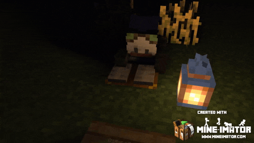 a screenshot of a minecraft game with the words mine imator on the bottom