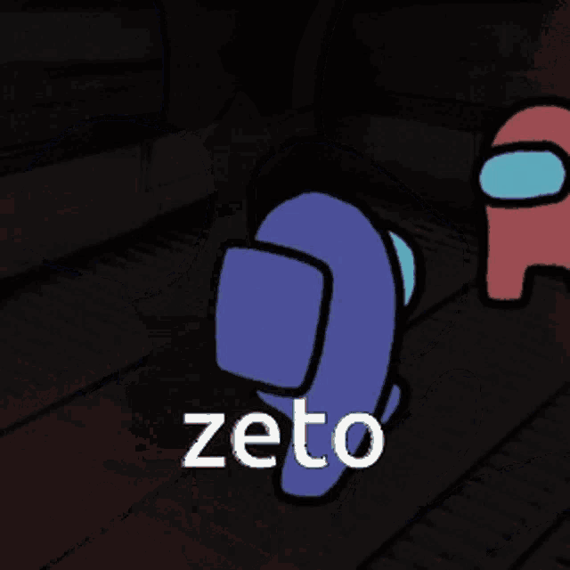 a cartoon drawing of two faces with the word zeto in white