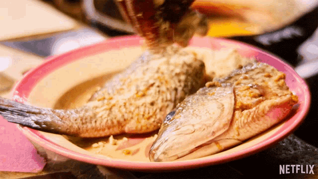 a plate of food with a netflix logo on the bottom