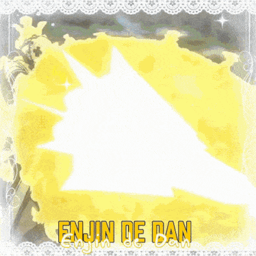 a picture of a person with the words enjin de dan on the bottom